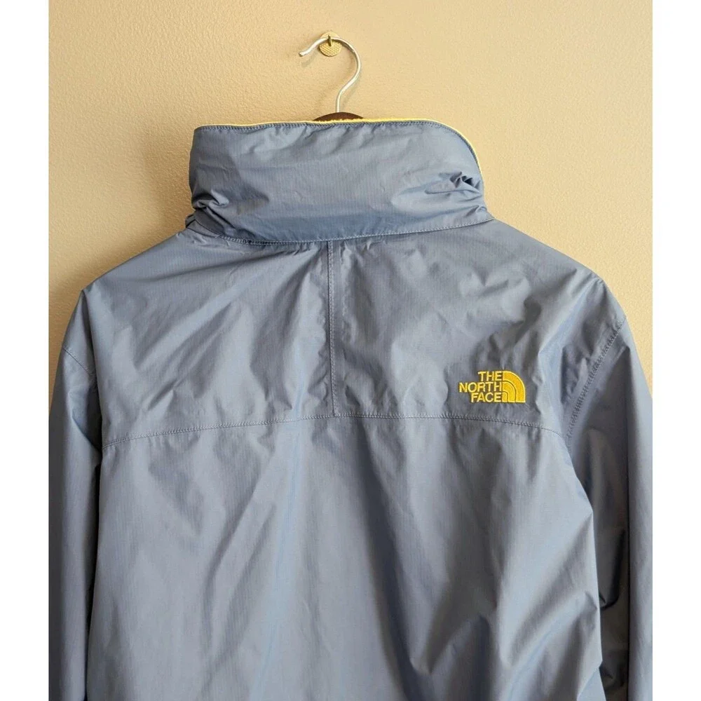 The North Face Resolve Jacket Mens Small Waterproof Hooded Rain Coat Blue Yellow